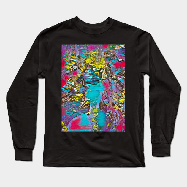 Psychedelic Stream Long Sleeve T-Shirt by StewStudio